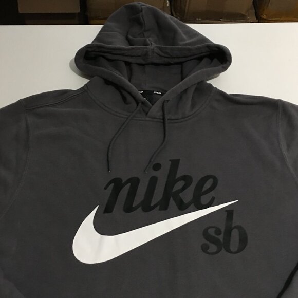 Nike SB Icon Men's Washed Skate Hoodie Sweatshirt Large Skateboarding Gray - Picture 2 of 14